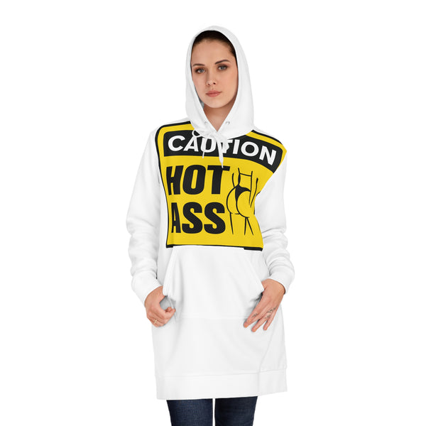 Caution Hot Ass Women's Hoodie Dress (AOP)