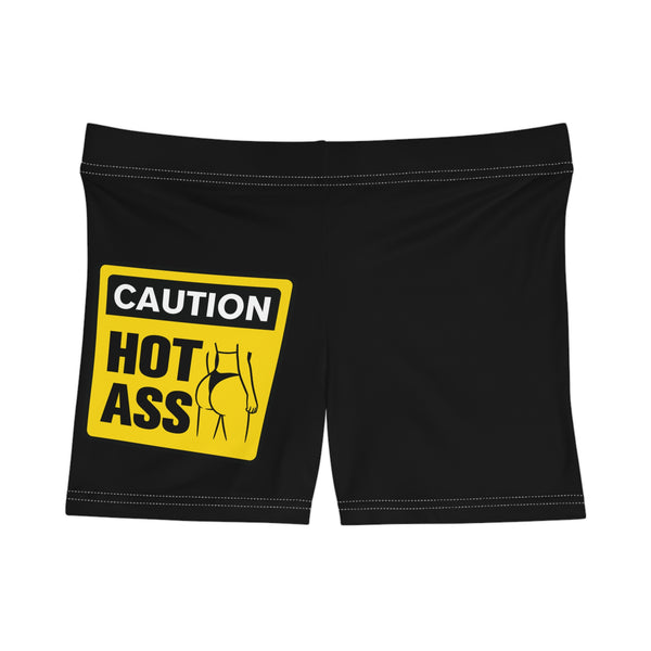 Caution Hot Ass Women's Shorts (AOP)