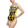 Caution Hot Ass Women's Classic One-Piece Swimsuit (AOP)