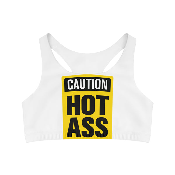 Caution Hot Ass Seamless Sports Bra (AOP)