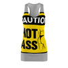 Caution Hot Ass Women's Cut & Sew Racerback Dress (AOP)