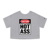 Caution Hot Ass Champion Women's Heritage Cropped T-Shirt