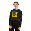 Caution Hot Ass Women’s Cropped Hooded Sweatshirt