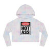 Caution Hot Ass Women’s Cropped Hooded Sweatshirt