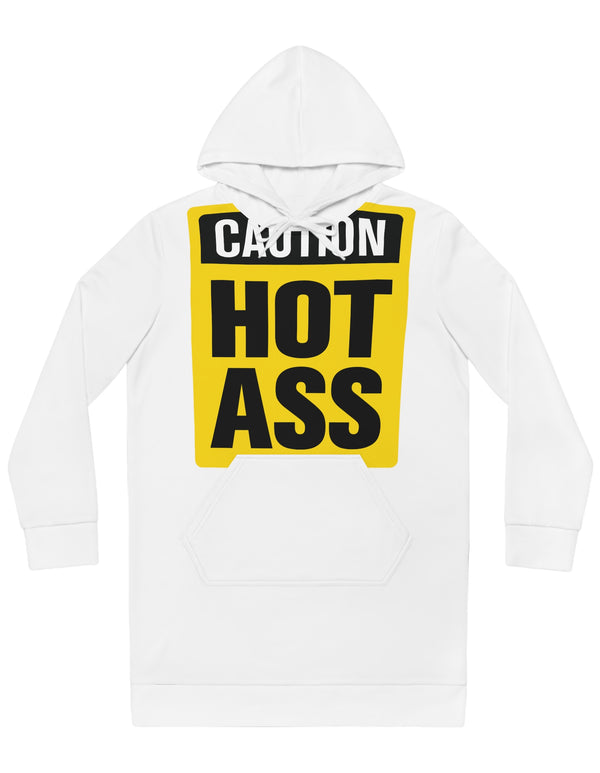 Caution Hot Ass Women's Hoodie Dress (AOP)