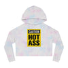 Caution Hot Ass Women’s Cropped Hooded Sweatshirt