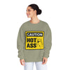 Caution Hot Ass Unisex NuBlend® Crewneck Sweatshirt