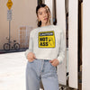 Caution Hot Ass Women's Cropped Fleece Pullover