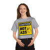 Caution Hot Ass Champion Women's Heritage Cropped T-Shirt