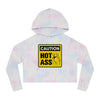 Caution Hot Ass Women’s Cropped Hooded Sweatshirt