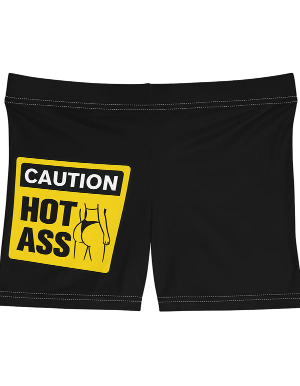 Caution Hot Ass Women's Shorts (AOP)