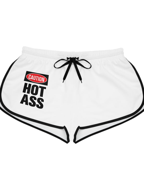 Caution Hot Ass Women's Relaxed Shorts (AOP)