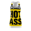 Caution Hot Ass Women's Cut & Sew Racerback Dress (AOP)