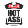 Caution Hot Ass T-Shirt Dress (AOP)