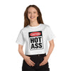 Caution Hot Ass Champion Women's Heritage Cropped T-Shirt