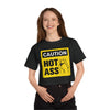 Caution Hot Ass Champion Women's Heritage Cropped T-Shirt