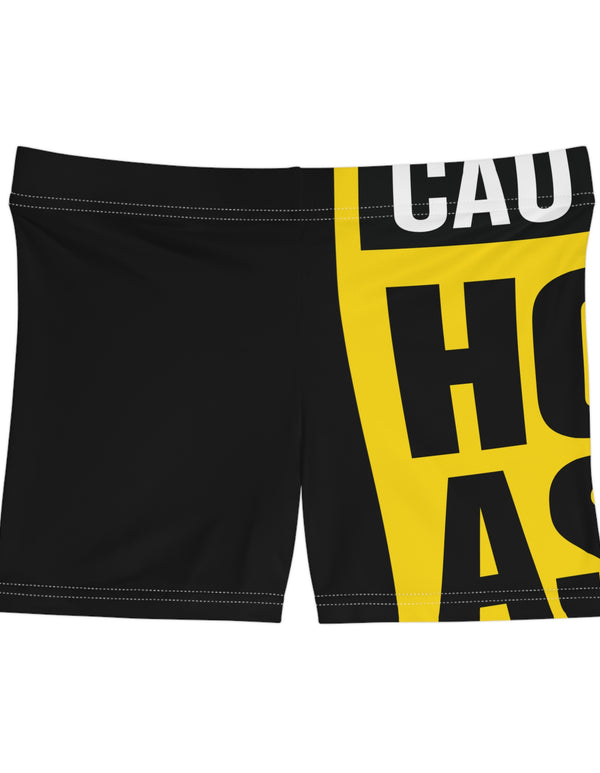 Caution Hot Ass Women's Shorts (AOP)