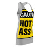 Caution Hot Ass Women's Cut & Sew Racerback Dress (AOP)