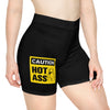 Caution Hot Ass Women's Biker Shorts (AOP)