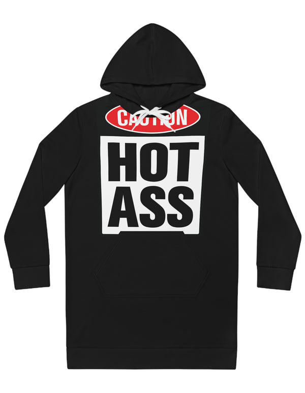 Caution Hot Ass Women's Hoodie Dress (AOP)