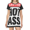 Caution Hot Ass T-Shirt Dress (AOP)