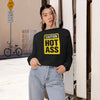 Caution Hot Ass Women's Cropped Fleece Pullover