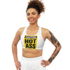 Caution Hot Ass Seamless Sports Bra (AOP)